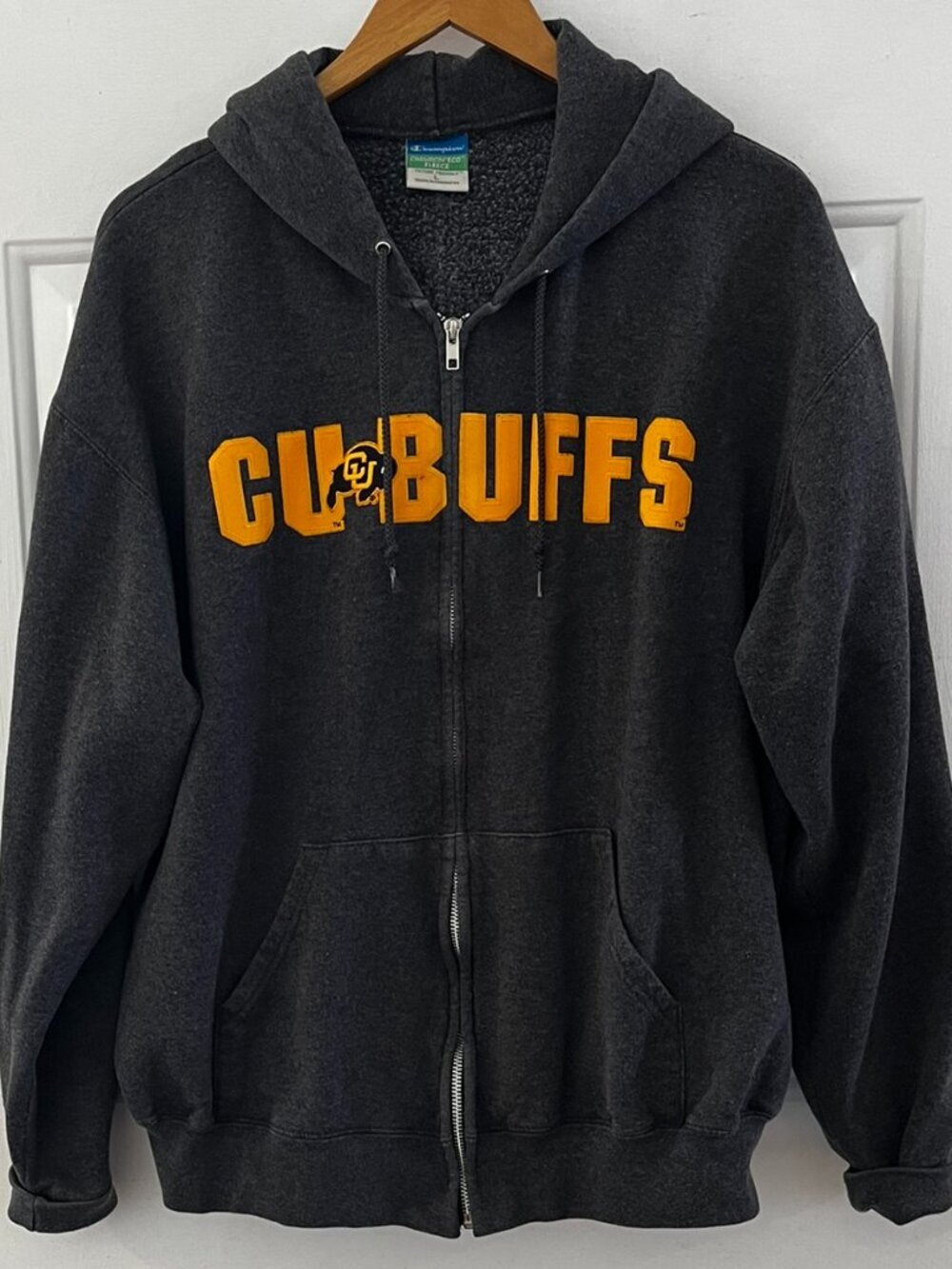 Champion Eco Fleece Gray Unisex CU Buffaloes Colorado Sweatshirt Sz Lr